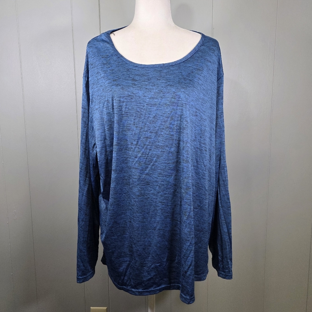 Real Essentials Blue Long Sleeve Dry Fit Tee Size 3x